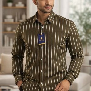 Mens long sleeve Strip shirt
