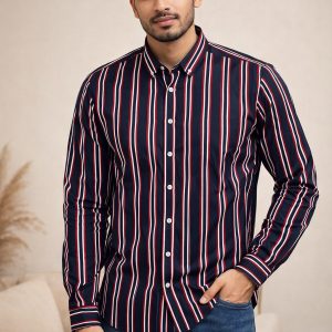 Mens long sleeve Strip shirt