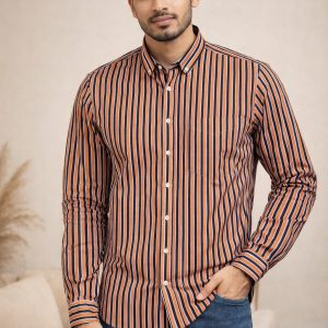 Mens long sleeve Strip shirt