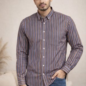 Mens long sleeve Strip shirt