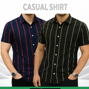 Mens Half Sleeve Strip Shirt
