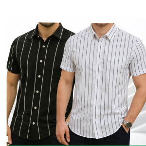 Mens Half Sleeve Strip Shirt