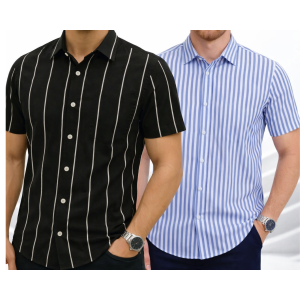 Mens Half Sleeve Strip Shirt