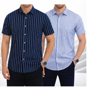 Mens Half Sleeve Strip Shirt