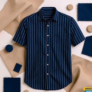 Mens Half Sleeve Strip Shirt