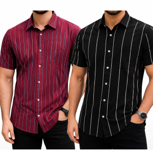 Mens Half Sleeve Strip Shirt