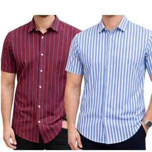 Mens Half Sleeve Strip Shirt