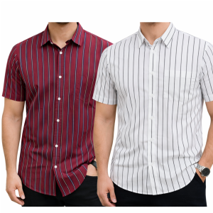 Mens Half Sleeve Strip Shirt