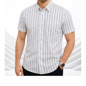 Mens Half Sleeve Strip Shirt