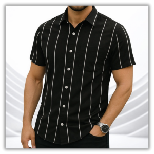Mens Half Sleeve Strip Shirt