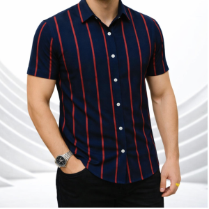 Mens Half Sleeve Strip Shirt