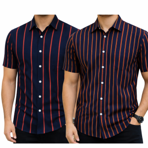 Mens Half Sleeve Strip Shirt