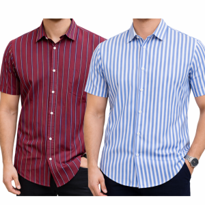 Mens Half Sleeve Strip Shirt