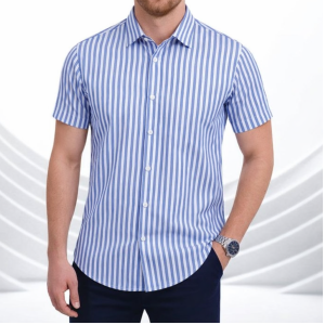 Mens Half Sleeve Strip Shirt
