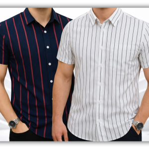 Mens Half Sleeve Strip Shirt