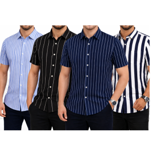 Mens Half Sleeve Strip Shirt
