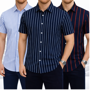 Mens Half Sleeve Strip Shirt