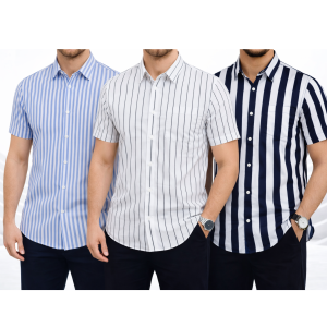 Mens Half Sleeve Strip Shirt