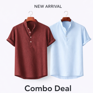 Premium Rimi Cotton Henley Half Sleeve Katua Shirt