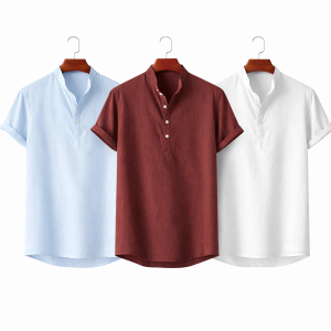 Premium Rimi Cotton Henley Half Sleeve Katua Shirt