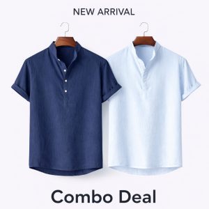 Premium Rimi Cotton Henley Half Sleeve Katua Shirt