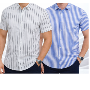 Mens Half Sleeve Strip Shirt